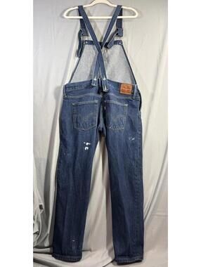 Levi’s Denim Bib Overalls Womens sz M Distressed Paint